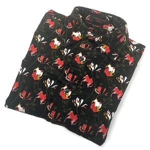 Vintage Flowered Corduroy Button-Front Shirt from Japan